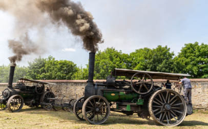 Kedvencünk Fowler-féle gőzgép a Georgikon Majormúzeumban, működés közben